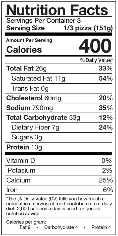 blackjack pizza nutritional information.
